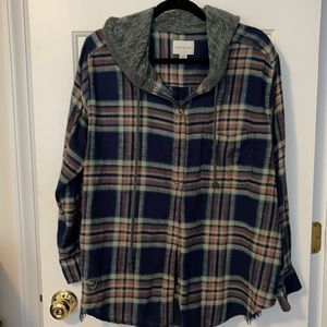 American Eagle flannel hoodie